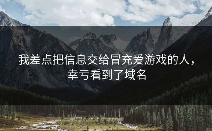 我差点把信息交给冒充爱游戏的人，幸亏看到了域名