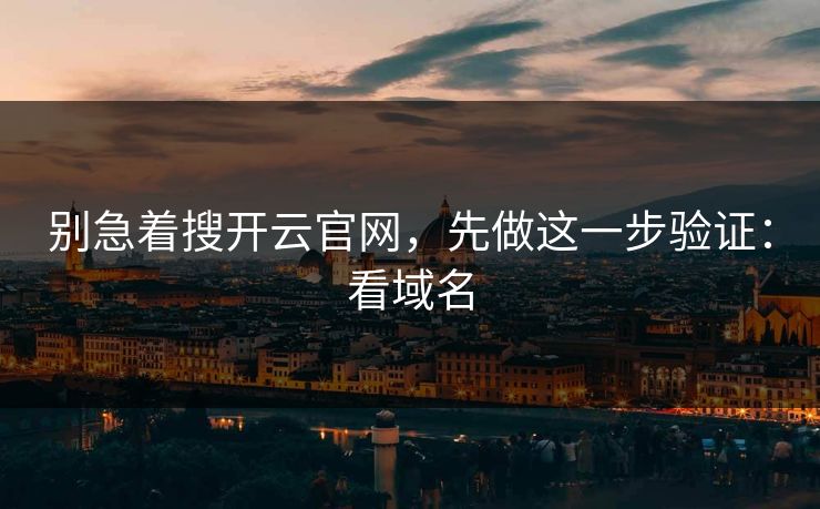 别急着搜开云官网，先做这一步验证：看域名